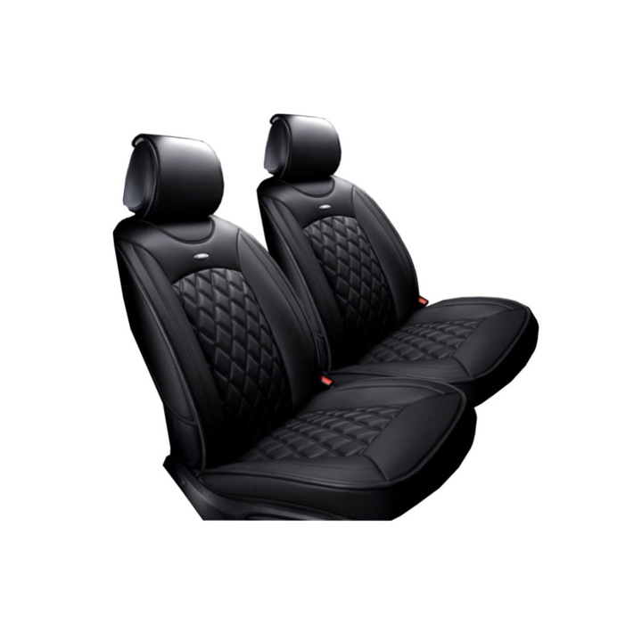 Авто Тапицерия Flexzon, 1+1, Комплект, Калъфи за Предни Седалки, Черен цвят, Ромб