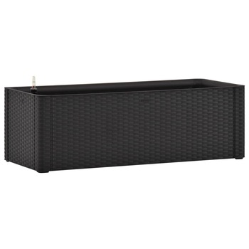 Strat inaltat pentru plante cu sistem irigare, vidaXL, Polipropilena, 100 x 43 x 33 cm, Antracit Strat inaltat pentru plante cu sistem irigare, vidaXL, Polipropilena, 100 x 43 x 33 cm, Antracit