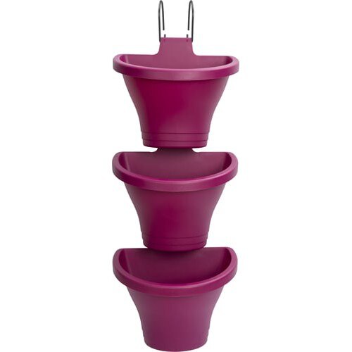 Ghivece Elho Corsica suspendate cherry - set de 3