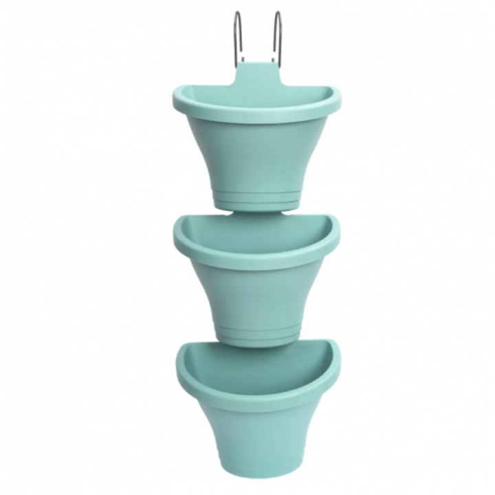 Ghivece Elho Corsica suspendate verde menta - set de 3