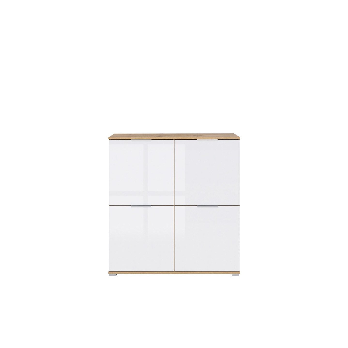 Comoda 4 Tudor, 104x106x41 cm, PAL, alb/sonoma