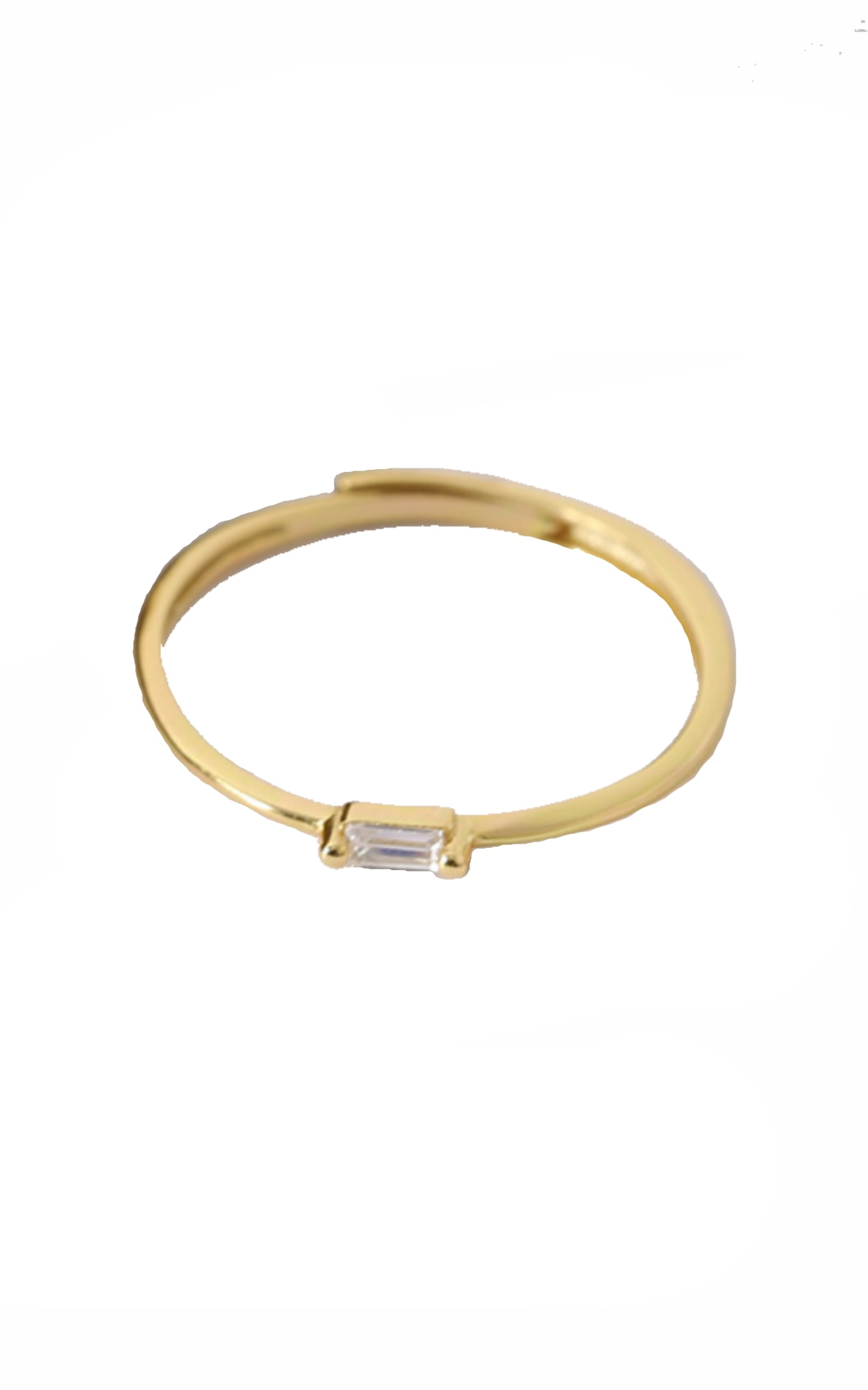 Inel de logodna din argint 925 Simplicity auriu cu piatra de zirconiu, masura ajustabila, aniversare, sarbatori, martisor