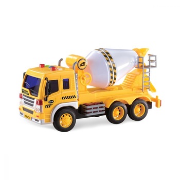 Autobetoniera galbena pentru copii lumini si sunet, ATS + 3 ani, Fara telecomanda Autobetoniera galbena pentru copii lumini si sunet, ATS + 3 ani, Fara telecomanda