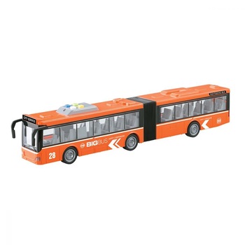 Autobuz realist cu propulsie mecanica, lumini si sunete, usile de deschid, portocaliu, pentru copii , ATS Autobuz realist cu propulsie mecanica, lumini si sunete, usile de deschid, portocaliu, pentru copii , ATS