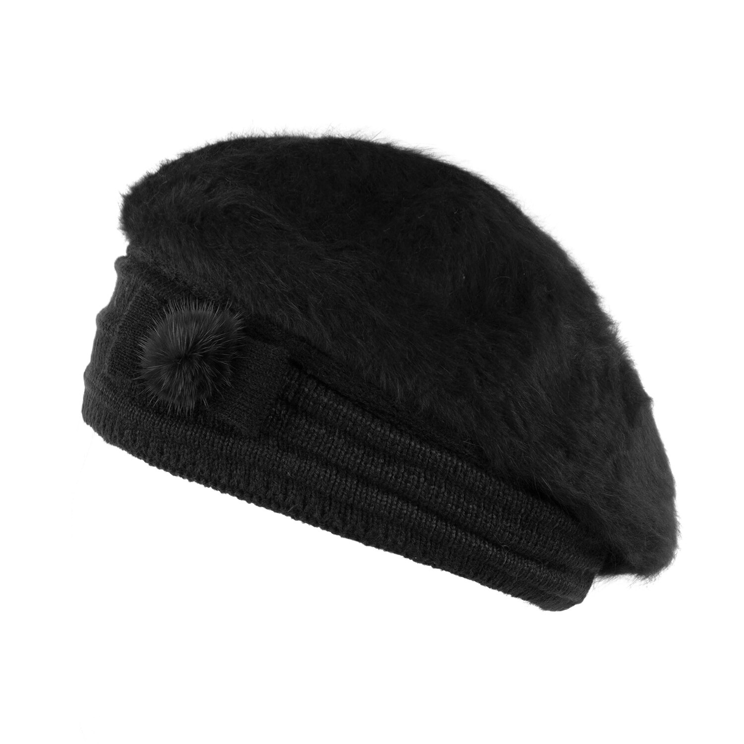 Bereta dama din lana Pami, C-D621-278, Negru