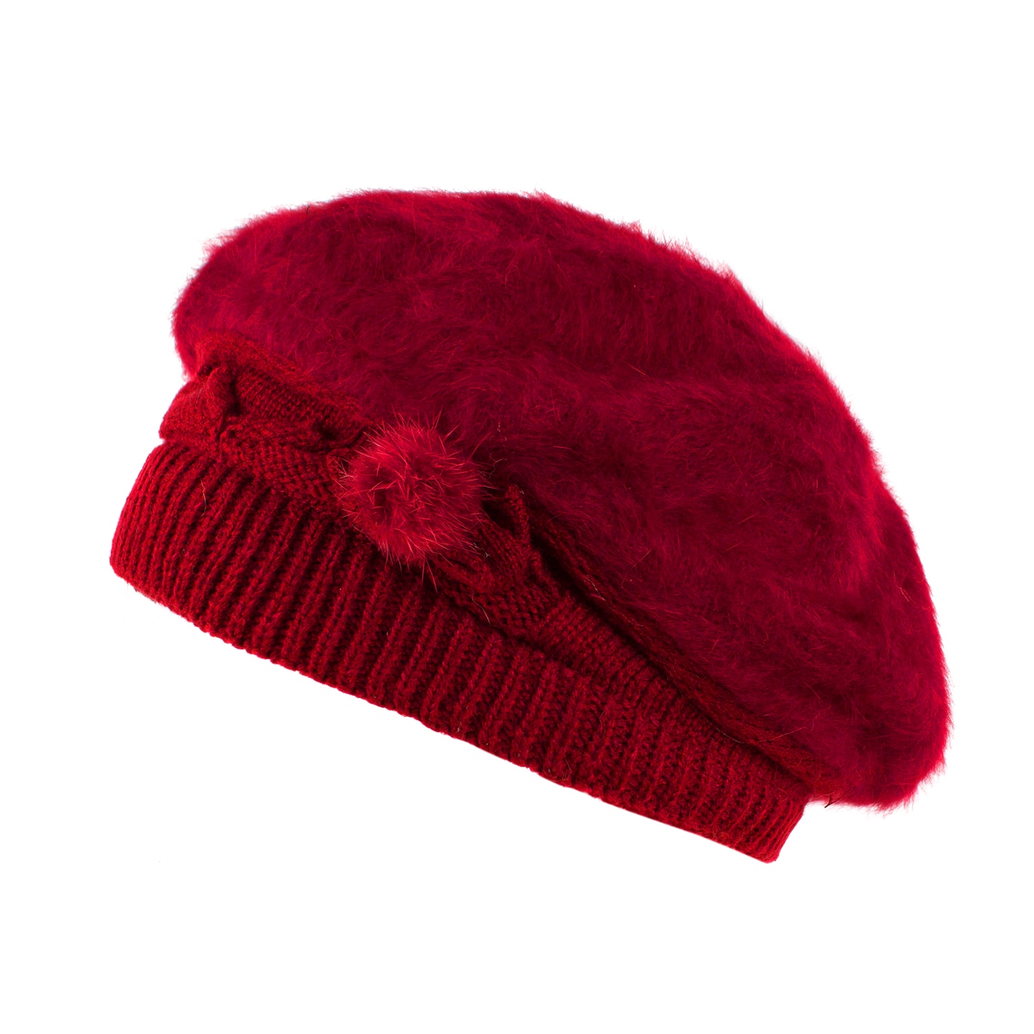 Bereta dama din lana Pami, C-D621-275, Rosu