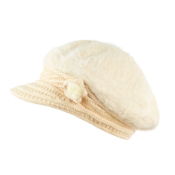 Bereta dama cu cozoroc din lana Pami, C-D621-277, Crem Bereta dama cu cozoroc din lana Pami, C-D621-277, Crem