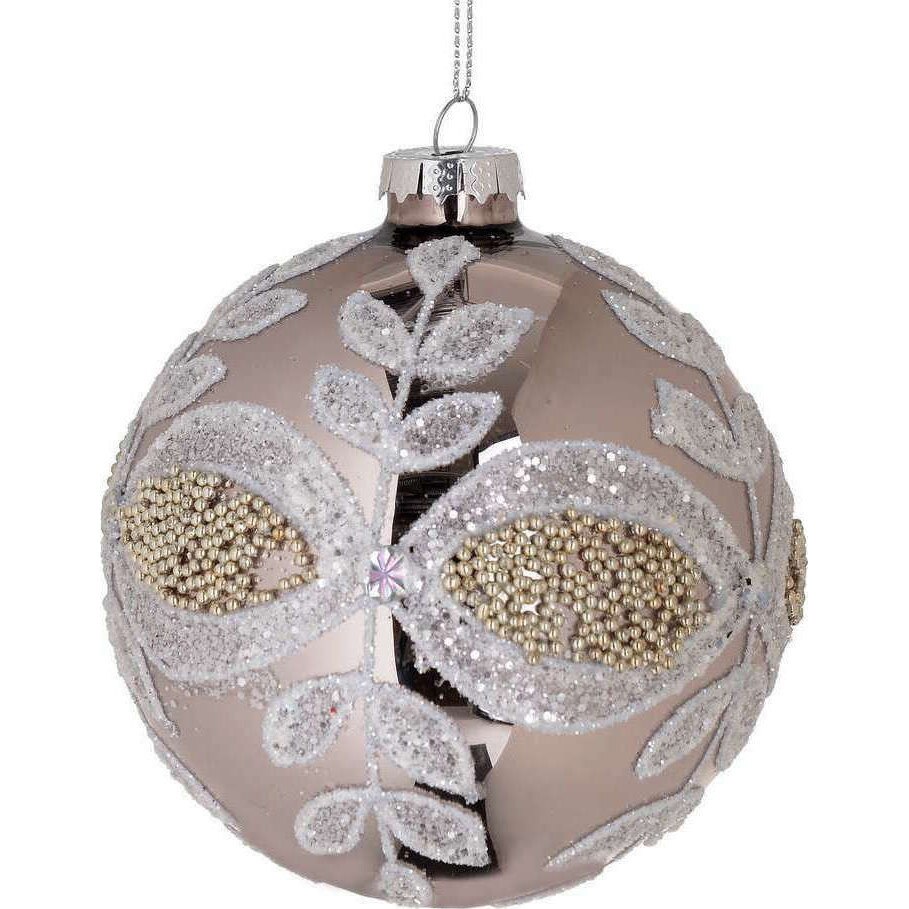 Glob Craciun Argintiu/Alb, D8