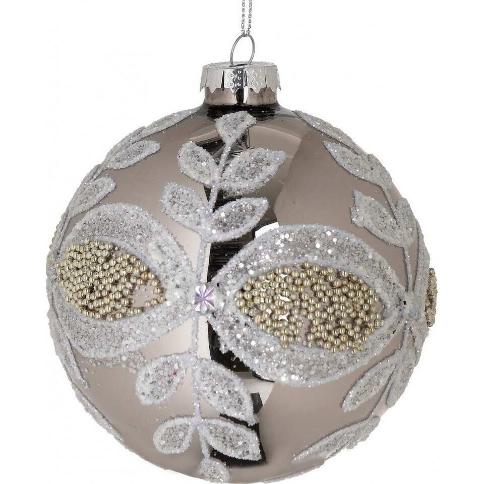 Glob Craciun, Argintiu/Alb, D10