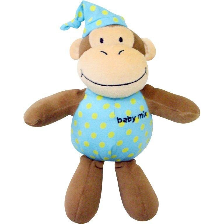 Jucarie de plus muzicala Baby Mix Maimutica somnoroasa P1089-DA59, Multicolor