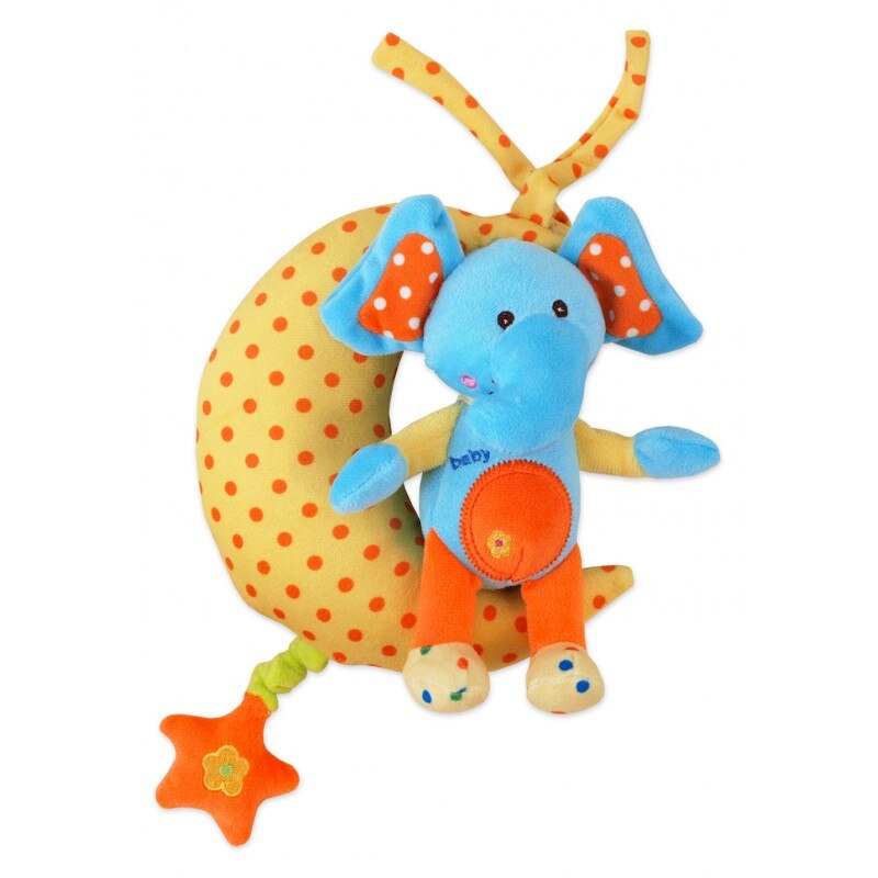 Jucarie muzicala din plus pentru bebelusi BabyMix Elefant STK-13530E, Multicolor