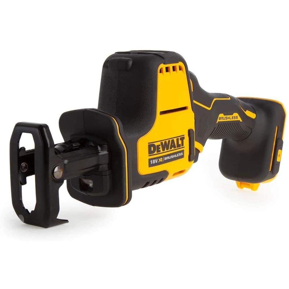 Fierastrau compact tip sabie pe acumulator DeWALT DCS369N, 18V XR, motor fara perii, taiere max 90mm, 2800 curse pe minut, iluminare LED, viteza variabila, schimbare usoara si rapi