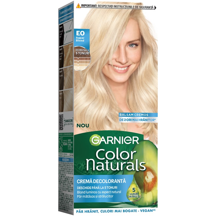 Crema decoloranta Garnier Color Naturals, E0 Super Blond, 112 ml