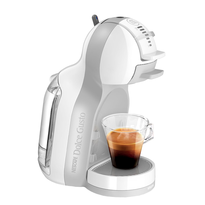Krups KP1201CS Dolce Gusto® Mini Me kapszulás kávéfőző, 1500W, 15 bar, 0.6 literes víztartály, Fehér/Szürke