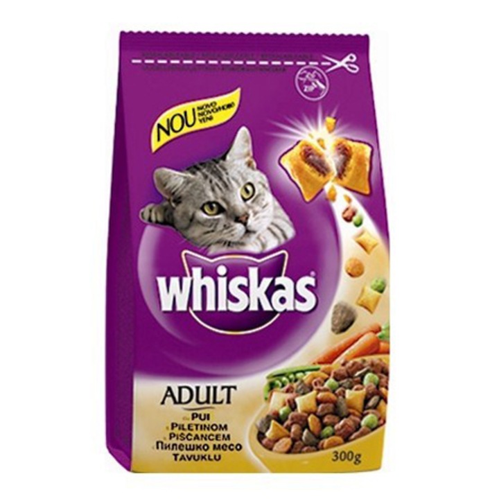 Hrana uscata pentru pisici, Whiskas, Pui, 300g