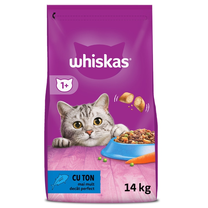 Hrana uscata pentru pisici Whiskas, Ton & Ficat, 14Kg