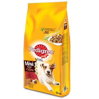 Hrana uscata pentru caini Pedigree Adult talie mica, Vita & Legume, 12Kg Hrana uscata pentru caini Pedigree Adult talie mica, Vita & Legume, 12Kg
