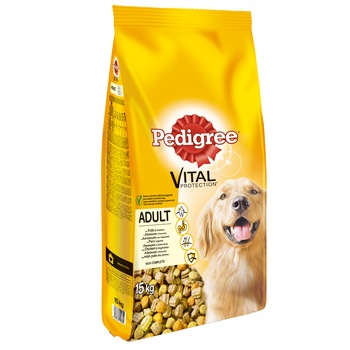 Hrana uscata pentru caini Pedigree Adult, Pui si Legume, 15Kg Hrana uscata pentru caini Pedigree Adult, Pui si Legume, 15Kg