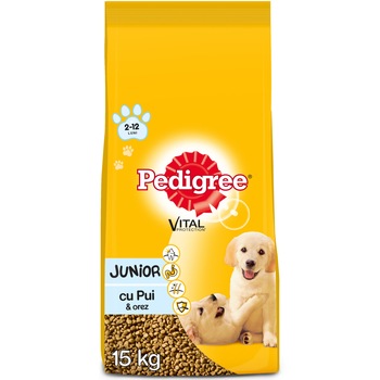 Hrana uscata pentru caini Pedigree Junior talie medie, Pui & Orez, 15 Kg Hrana uscata pentru caini Pedigree Junior talie medie, Pui & Orez, 15 Kg