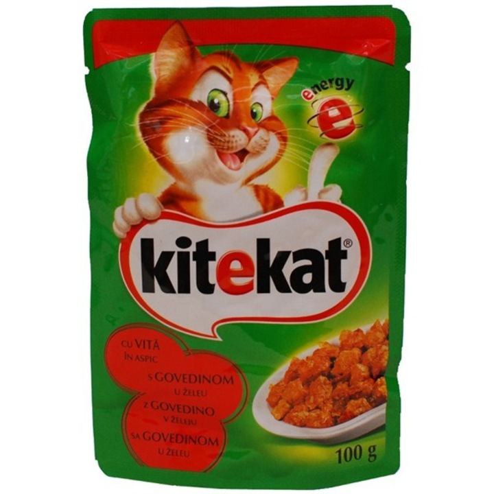 Hrana umeda pentru pisici Kitekat, Vita, 100g
