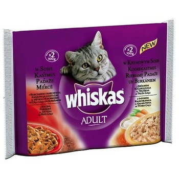 Hrana pentru Pisici Whiskas Plic Delicios, 4 x 100 g Hrana pentru Pisici Whiskas Plic Delicios, 4 x 100 g