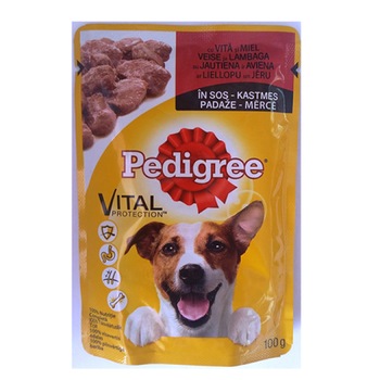 Hrana umeda pentru caini Pedigree Adult, Vita & Miel, 100g Hrana umeda pentru caini Pedigree Adult, Vita & Miel, 100g