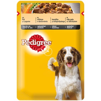 Hrana umeda pentru caini Pedigree Adult, Pui & Legume, 100g Hrana umeda pentru caini Pedigree Adult, Pui & Legume, 100g