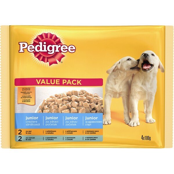hrana umeda pentru caini pedigree junior vita pui  orez in aspic 4 x 100g imagen 59_0_
6