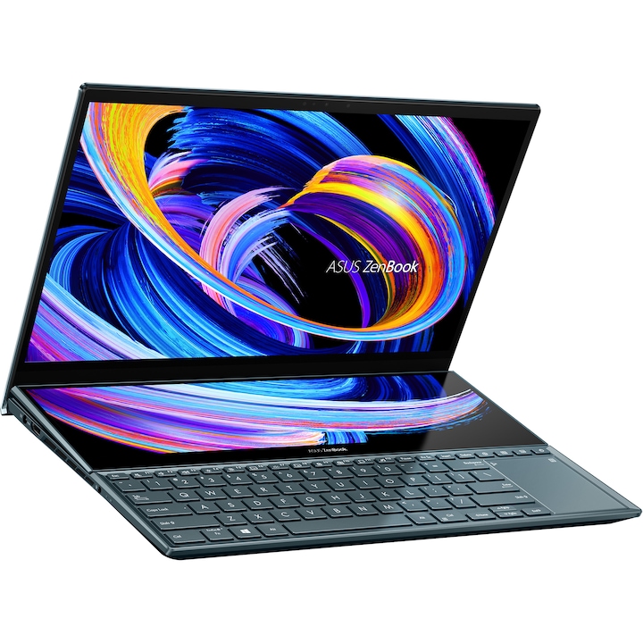 Asus ZenBook Pro Duo UX582LR-H2004T 15.6 Ultra HD OLED Touch laptop, Intel Core i7-10870H, 16GB, 1TB SSD, Geforce RTX 3070 8GB, Windows 10, Magyar billentyűzet, Fekete