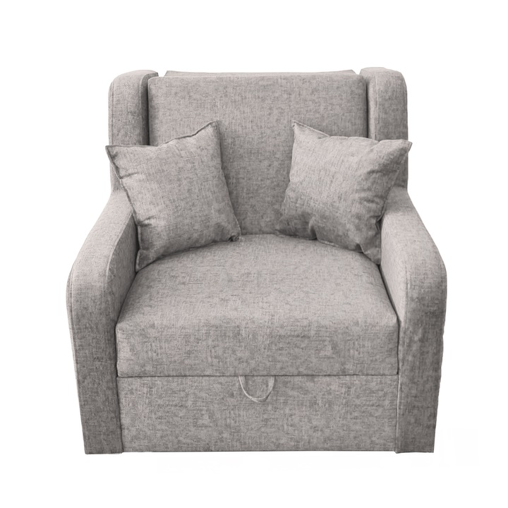 Fotoliu extensibil Multishop, Ar 211 gri, 96x108x92 cm