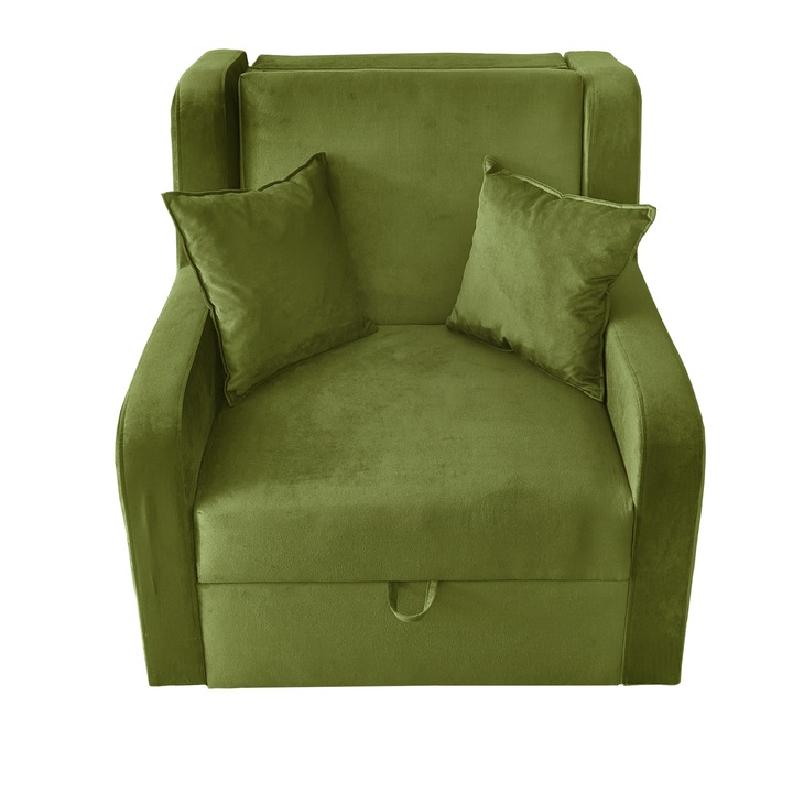 Fotoliu extensibil Multishop, Kr 16 kaki, 96x108x92 cm