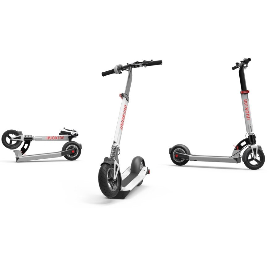 Trotineta electrica Myway Inokim Light Hero White, Sistem de pliere, Functie autopilot, Litiu /-/ Ion: 36V/7.8Ah, Motor 300W, 3 trepte de viteza