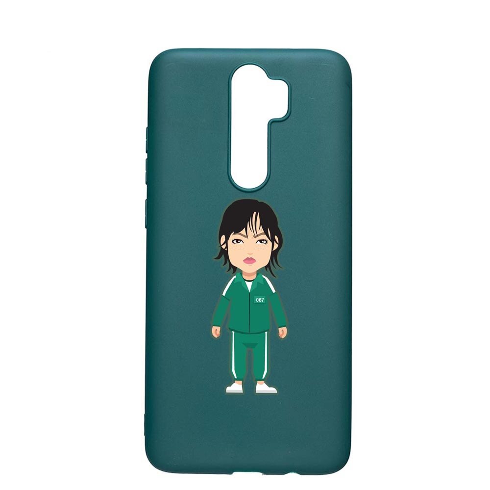Husa Silicon Compatibila cu Xiaomi Redmi Note 8 Pro, Squid Game - Gamer 067, rezistenta la uzura, anti-alunecare, ForestGreen, FG840