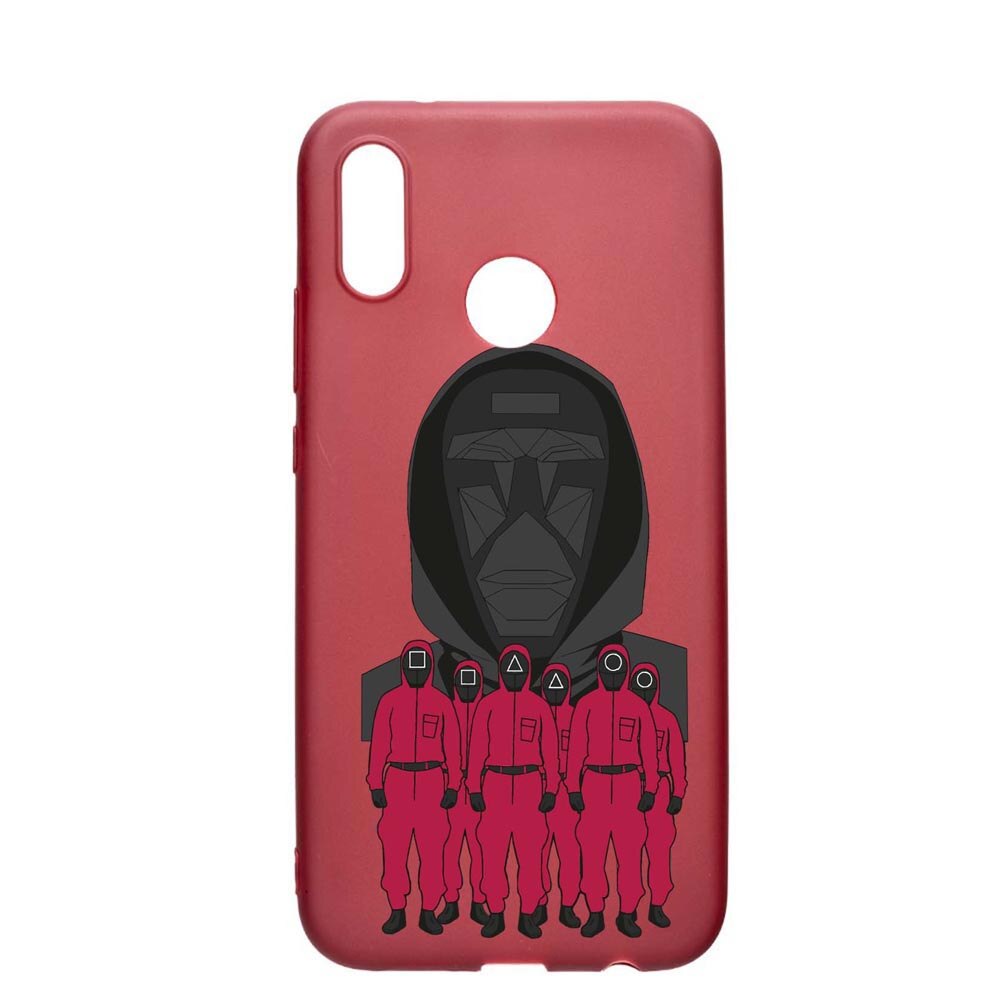 Husa Silicon Compatibila cu Huawei P20 Lite, Squid Game - Front Man And Soldier, rezistenta la uzura, anti-alunecare, Pomegranate, PG841