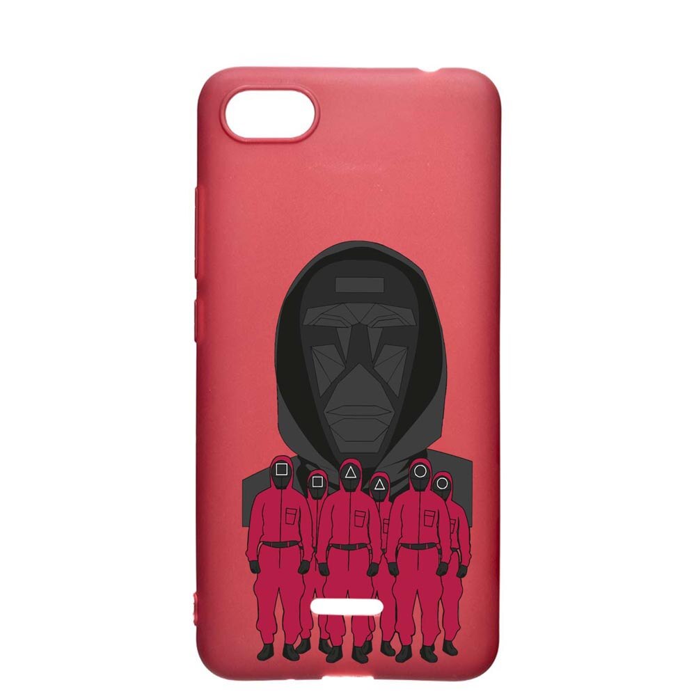 Husa Silicon Compatibila cu Apple iPhone SE 2 / iPhone 7 / iPhone 8, Squid Game - Front Man And Soldier, rezistenta la uzura, anti-alunecare, Pomegranate, PG841