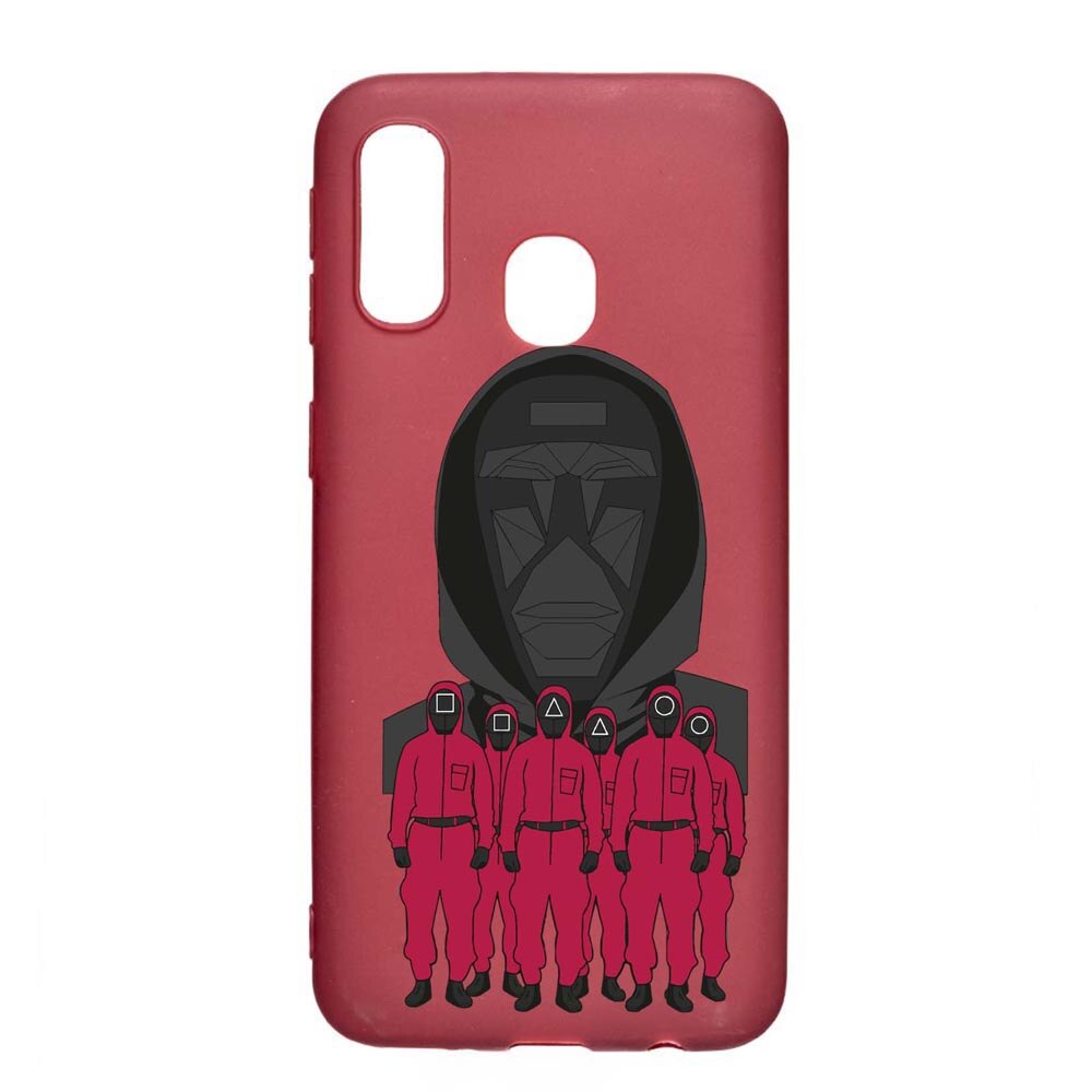 Husa Silicon Compatibila cu Samsung Galaxy A20e, Squid Game - Front Man And Soldier, rezistenta la uzura, anti-alunecare, Pomegranate, PG841