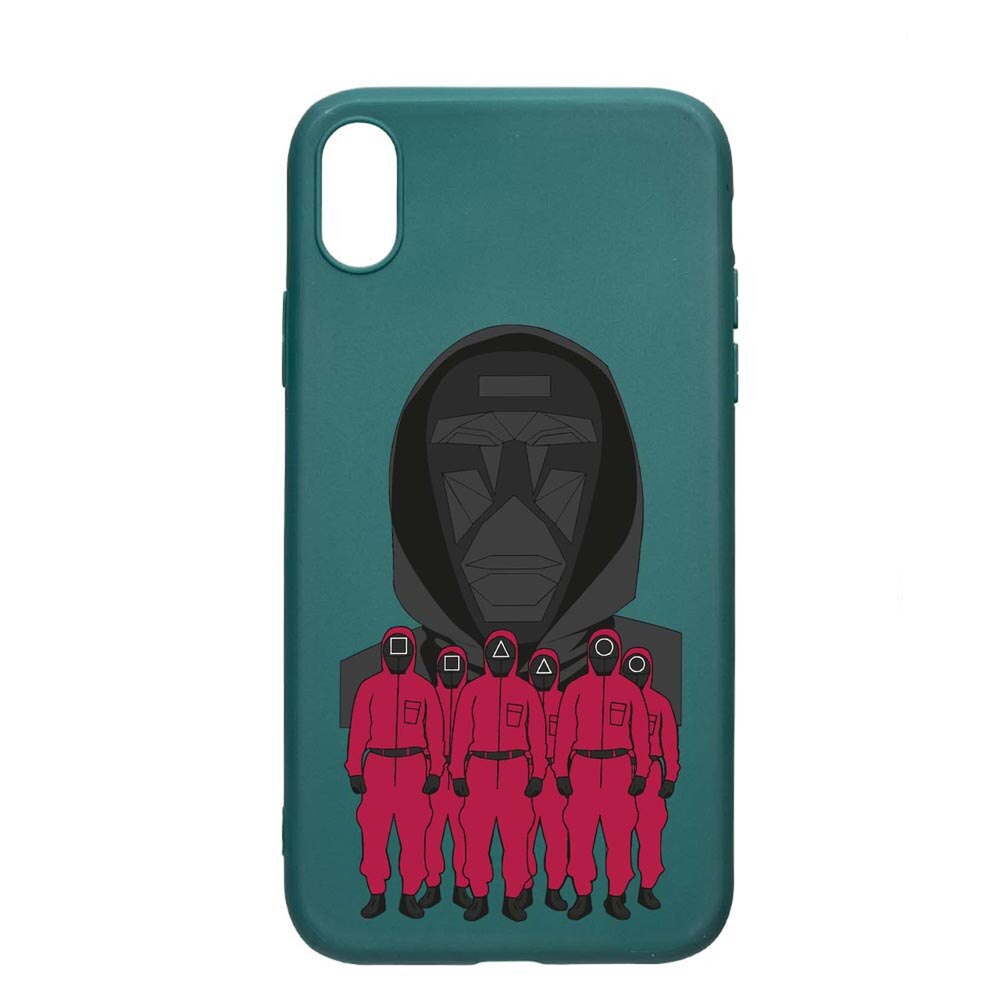 Husa Silicon Compatibila cu Samsung Galaxy A10, Squid Game - Front Man And Soldier, rezistenta la uzura, anti-alunecare, ForestGreen, FG841