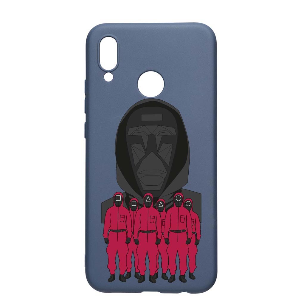 Husa Silicon Compatibila Cu Huawei P Smart 2019, Squid Game - Front Man And Soldier, rezistenta la uzura, anti-alunecare, AlaskanBlue, AB841