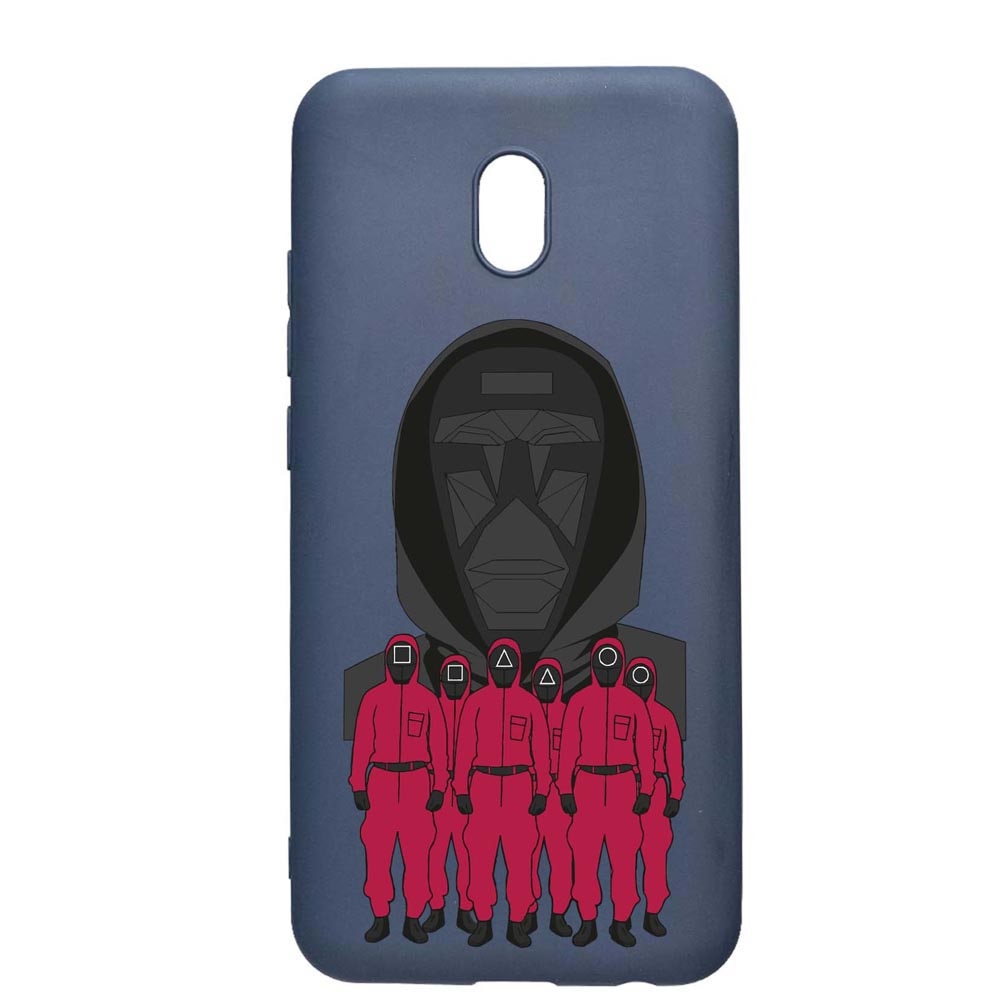 Husa Silicon Compatibila Cu Xiaomi Redmi 8A, Squid Game - Front Man And Soldier, rezistenta la uzura, anti-alunecare, AlaskanBlue, AB841