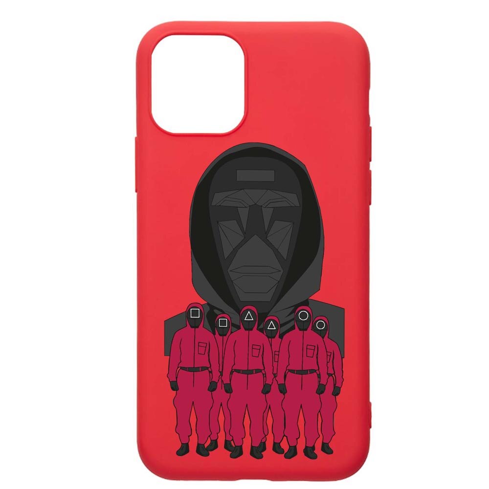 Husa Silicon Compatibila Cu Apple iPhone 12 Pro, Squid Game - Front Man And Soldier, rezistenta la uzura, anti-alunecare, Red, R841