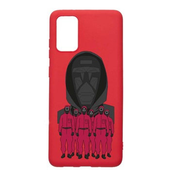 Husa Silicon Compatibila Cu Samsung Galaxy A51, Squid Game - Front Man And Soldier, rezistenta la uzura, anti-alunecare, Red, R841 Husa Silicon Compatibila Cu Samsung Galaxy A51, Squid Game - Front Man And Soldier, rezistenta la uzura, anti-alunecare, Red, R841