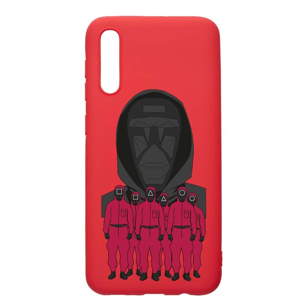 Husa Silicon Compatibila Cu Samsung Galaxy A50, Squid Game - Front Man And Soldier, rezistenta la uzura, anti-alunecare, Red, R841