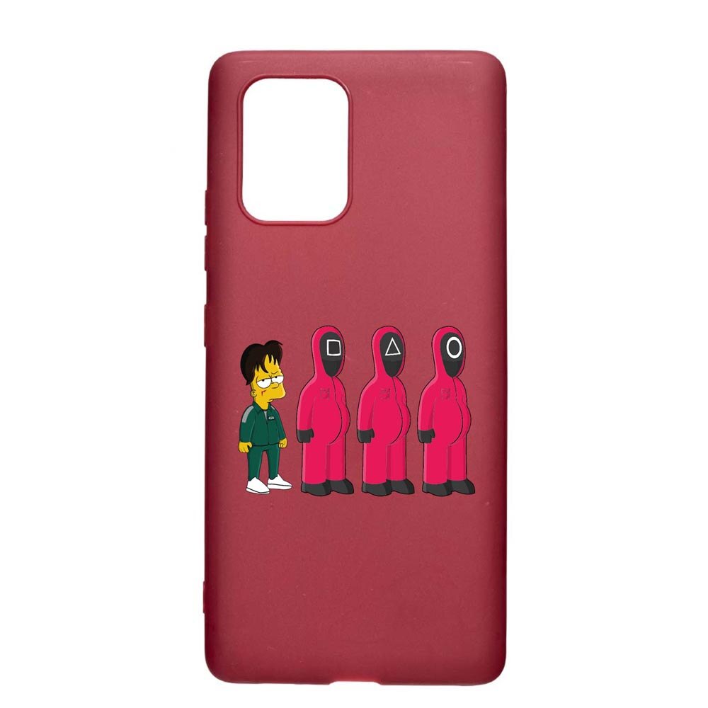 Husa Silicon Compatibila cu Apple iPhone 11 Pro, Squid Game - Simpson, rezistenta la uzura, anti-alunecare, Pomegranate, PG842