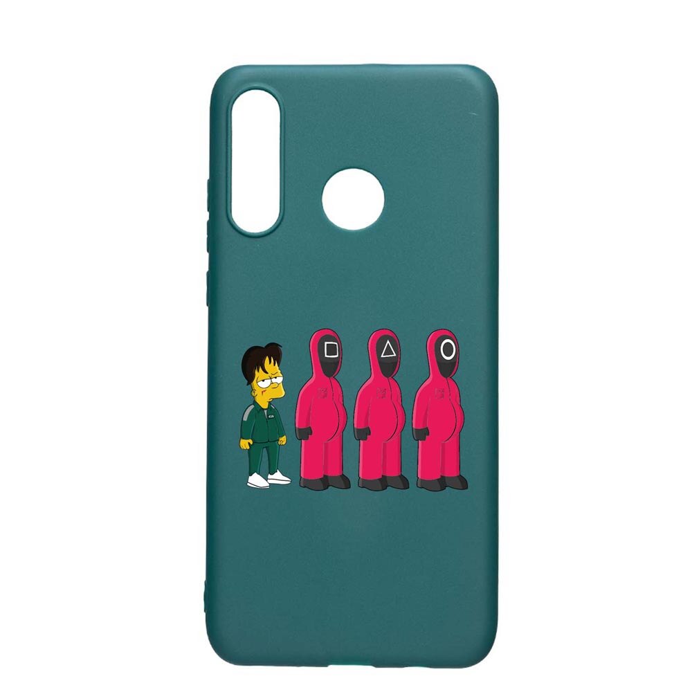 Husa Silicon Compatibila cu Huawei P30 Lite, Squid Game - Simpson, rezistenta la uzura, anti-alunecare, ForestGreen, FG842