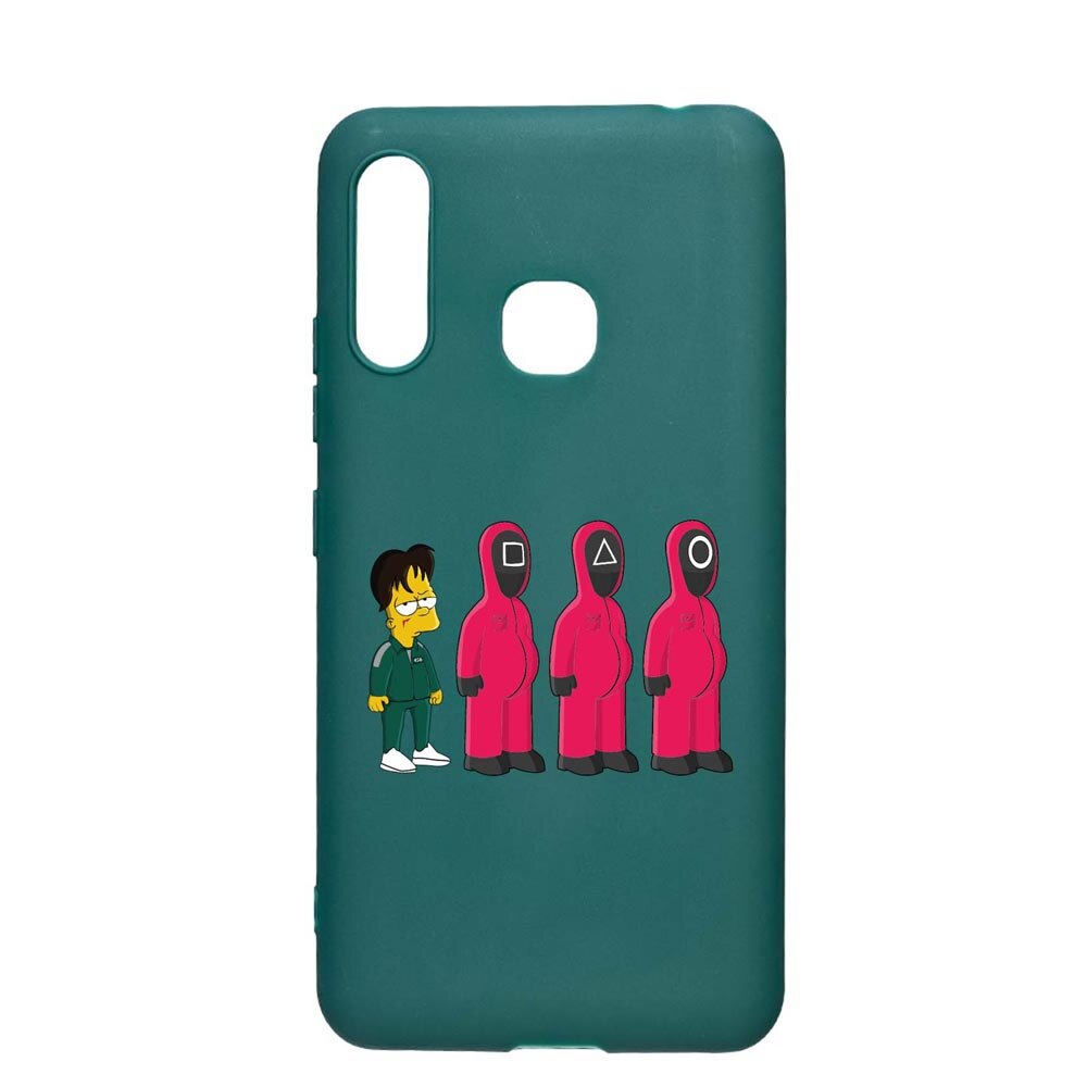 Husa Silicon Compatibila cu Samsung Galaxy A70e, Squid Game - Simpson, rezistenta la uzura, anti-alunecare, ForestGreen, FG842