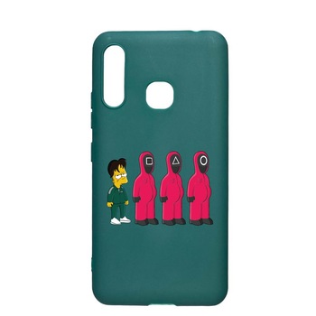 Husa Silicon Compatibila cu Samsung Galaxy A70e, Squid Game - Simpson, rezistenta la uzura, anti-alunecare, ForestGreen, FG842 Husa Silicon Compatibila cu Samsung Galaxy A70e, Squid Game - Simpson, rezistenta la uzura, anti-alunecare, ForestGreen, FG842