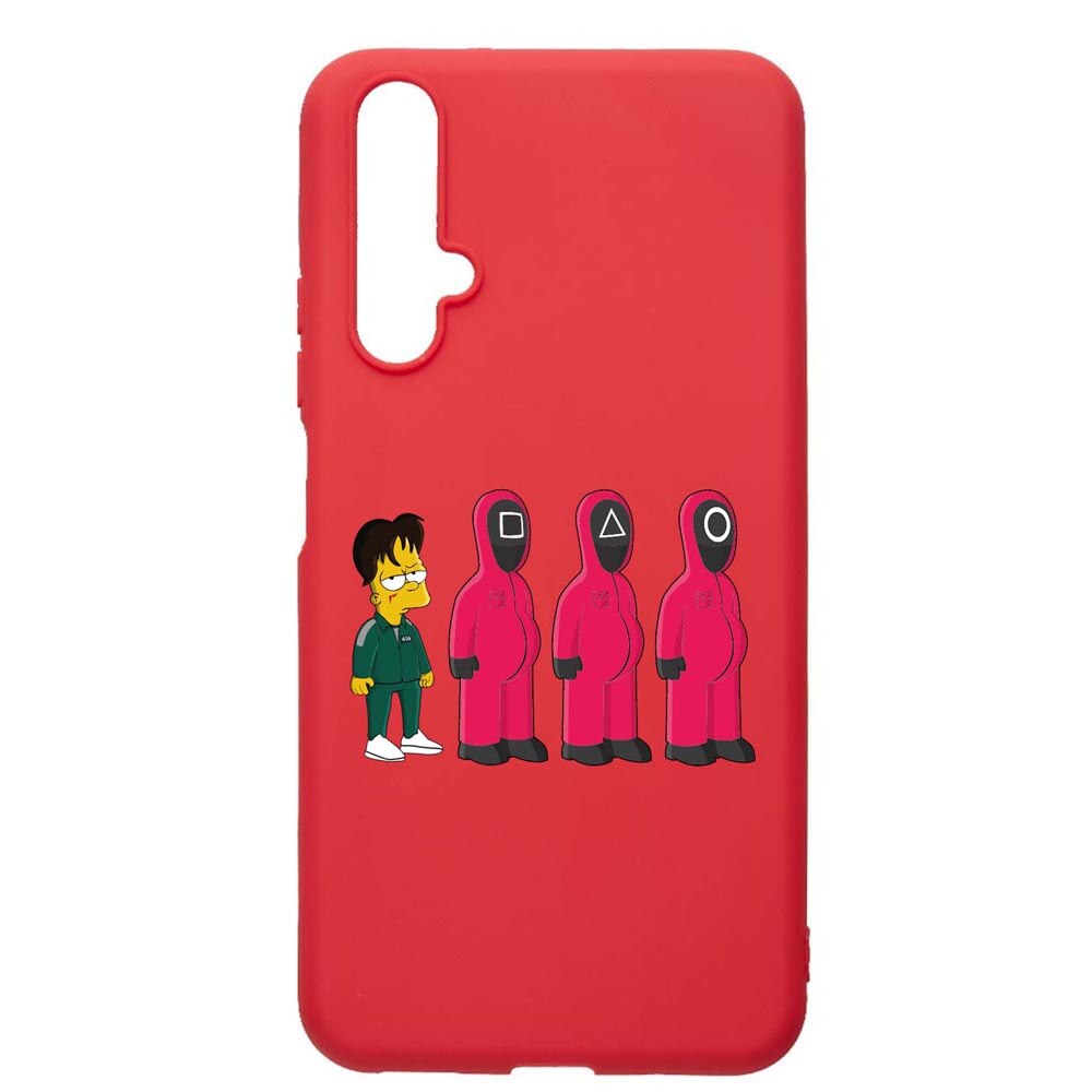 Husa Silicon Compatibila Cu Huawei Nova 5T, Squid Game - Simpson, rezistenta la uzura, anti-alunecare, Red, R842
