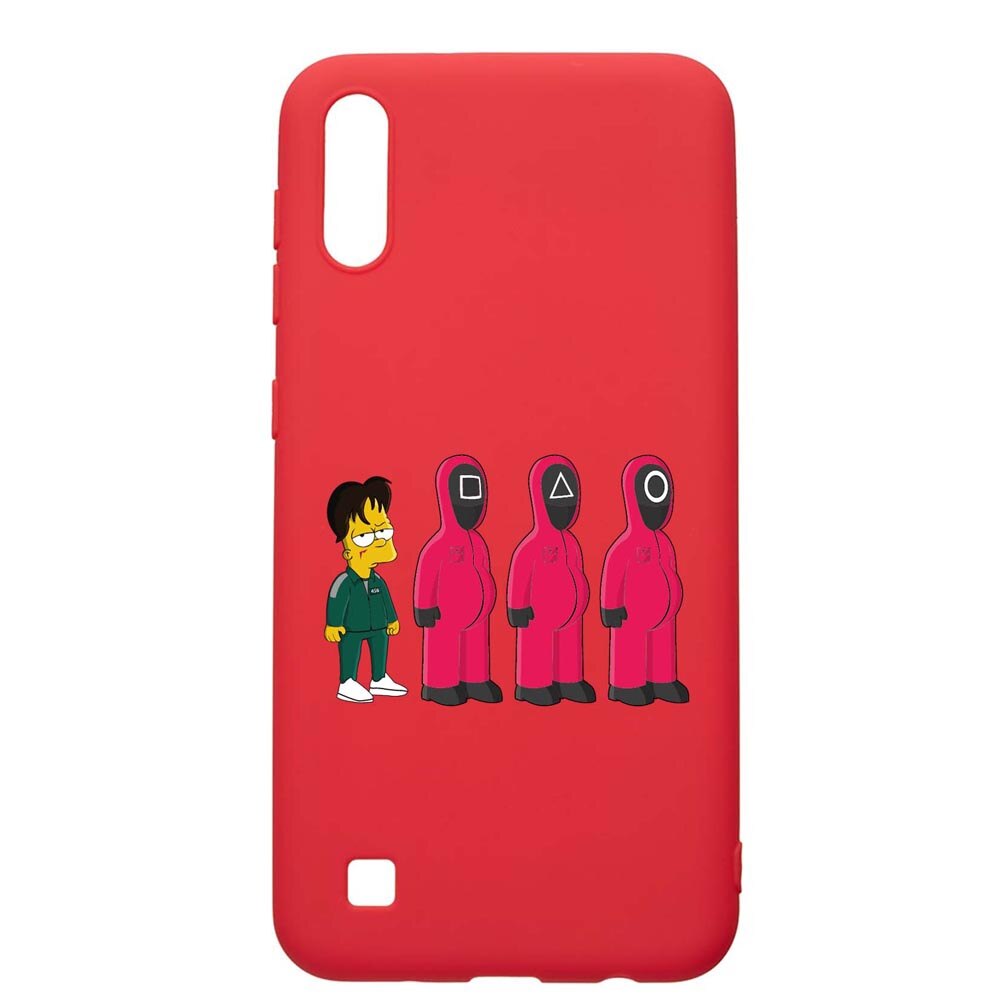 Husa Silicon Compatibila Cu Samsung Galaxy A10, Squid Game - Simpson, rezistenta la uzura, anti-alunecare, Red, R842