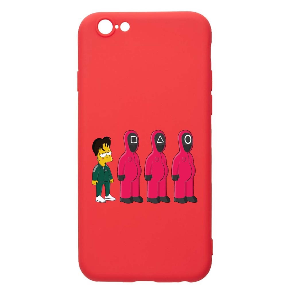 Husa Silicon Compatibila Cu Apple iPhone 6S / 6, Squid Game - Simpson, rezistenta la uzura, anti-alunecare, Red, R842