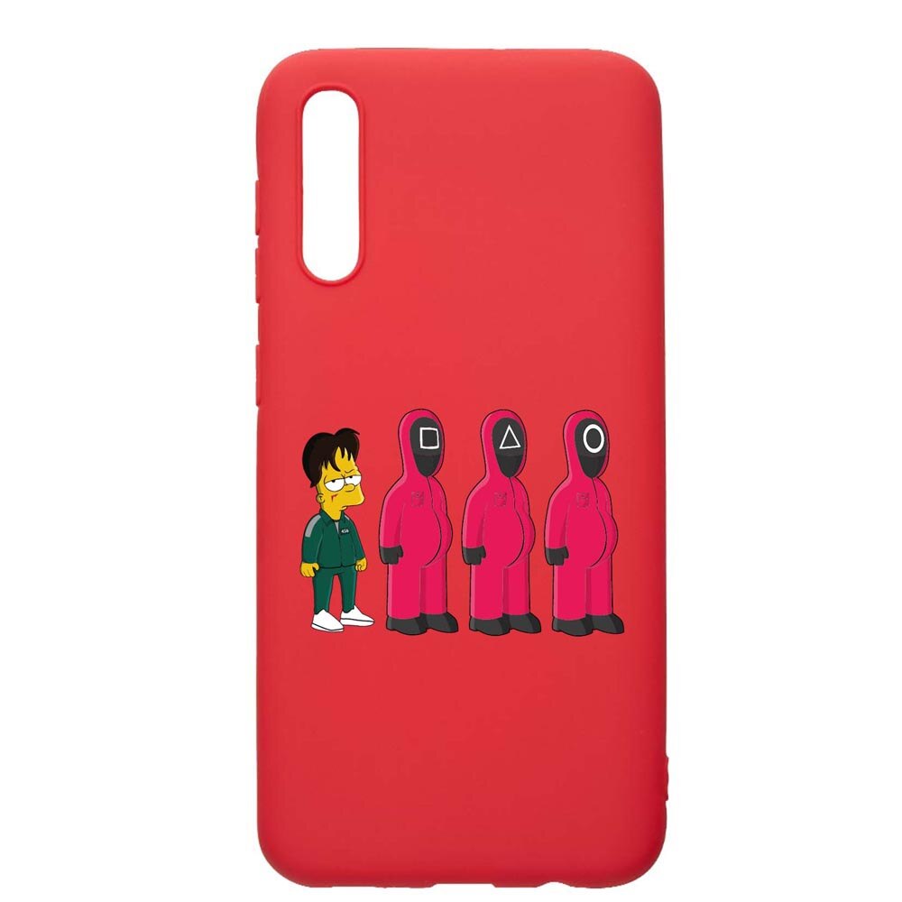 Husa Silicon Compatibila Cu Samsung Galaxy A50, Squid Game - Simpson, rezistenta la uzura, anti-alunecare, Red, R842